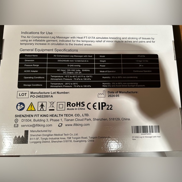 Fit King Leg and Calf Massager Black —New in Box - Picture 3 of 7